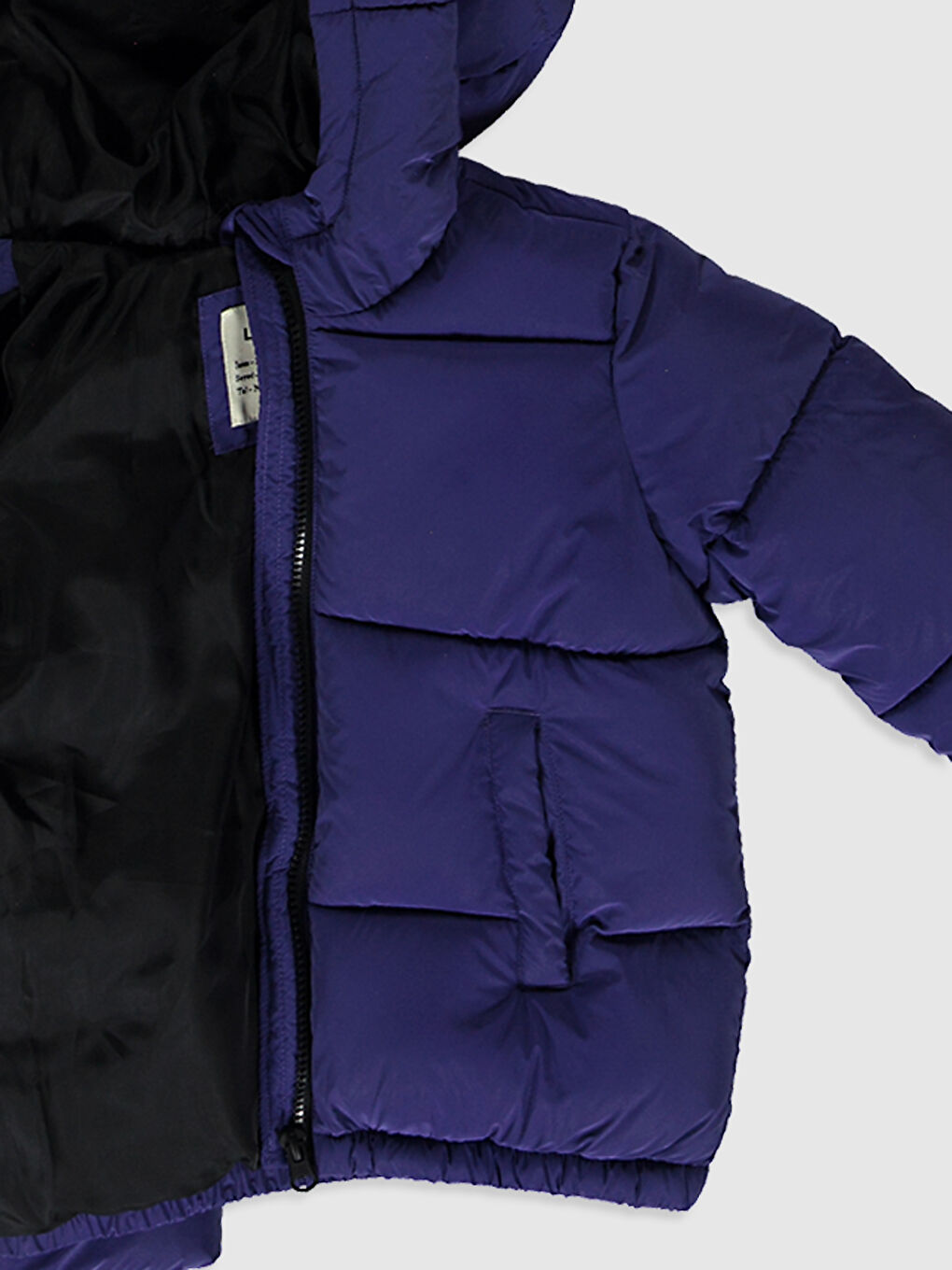 Mor Kız Çocuk Kapüşonlu Reflektör Mont-2