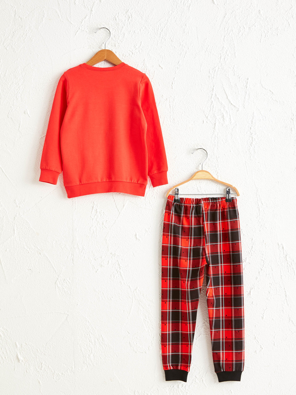 Kırmızı Kız Çocuk Baskılı Pamuklu Pijama Takımı-2