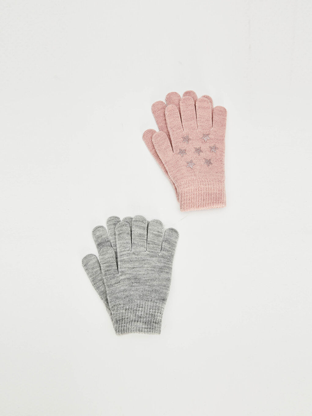 Girl's Printed Knitwear Gloves 2 Pieces