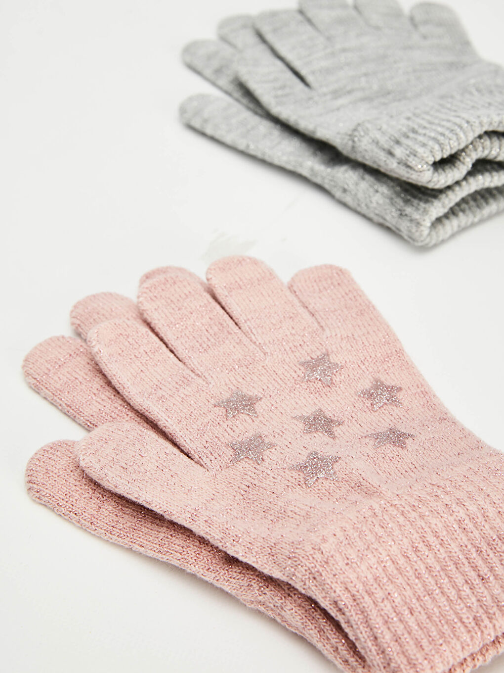 Girl's Printed Knitwear Gloves 2 Pieces-1