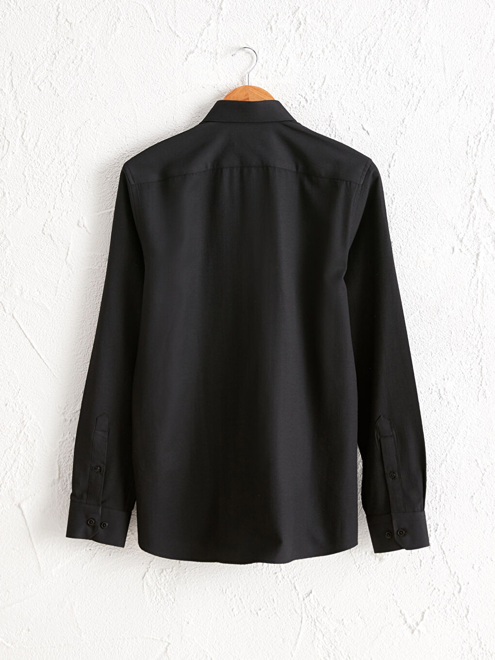 Siyah Slim Fit Uzun Kollu Gömlek-3