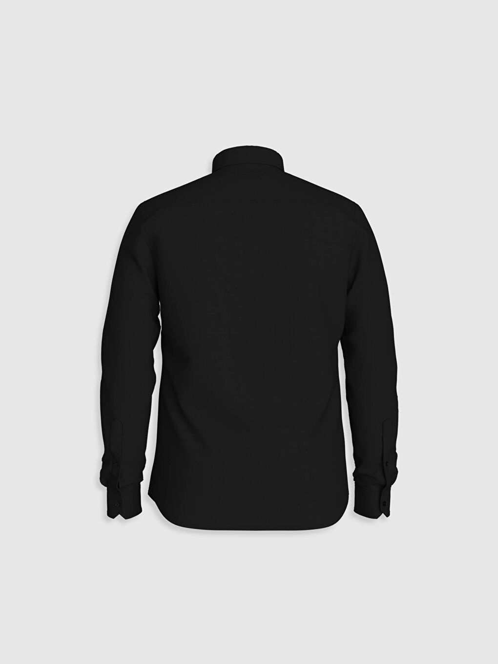 Siyah Slim Fit Uzun Kollu Gömlek-2