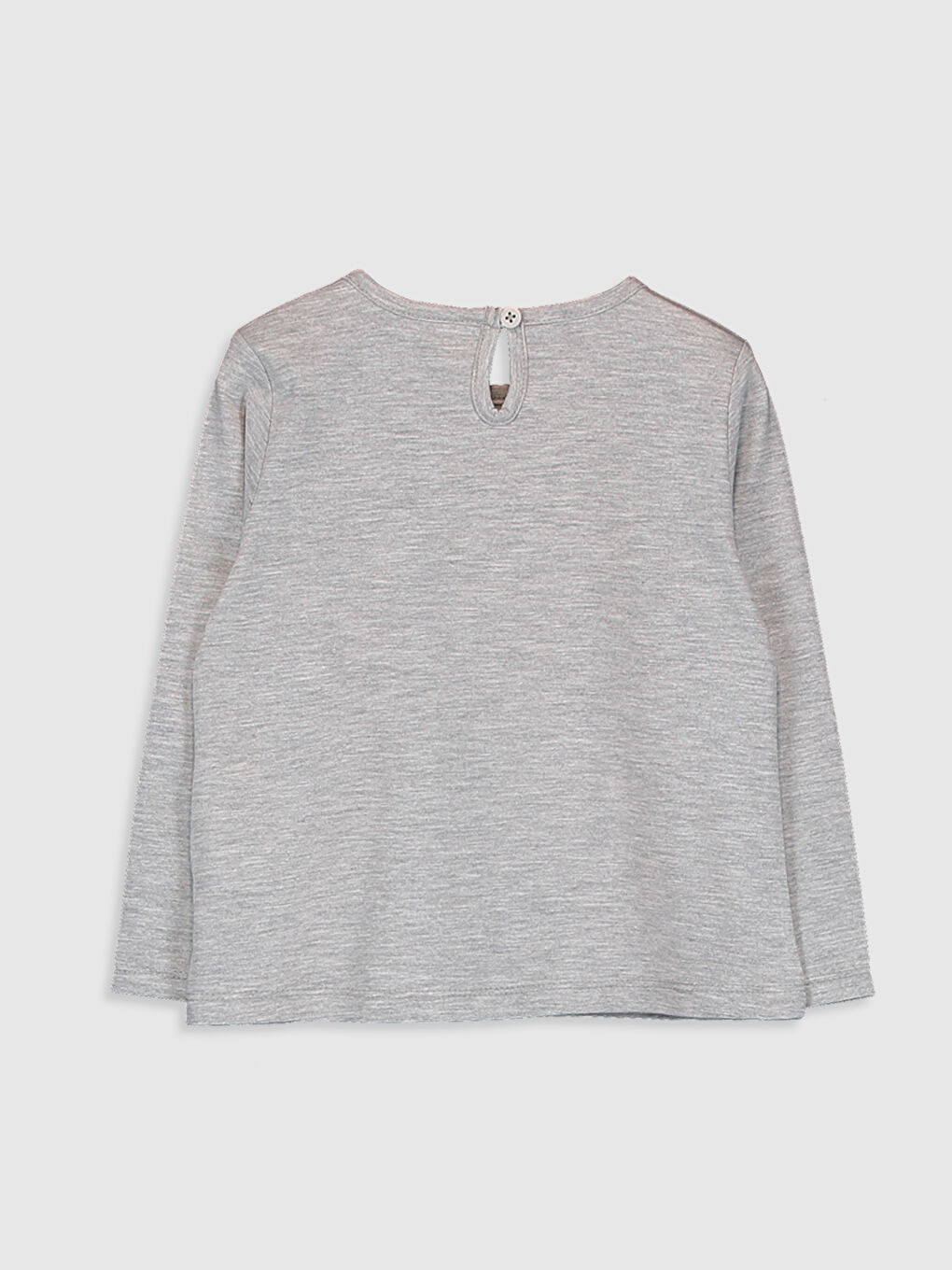 Gri Kız Bebek Baskılı Tişört-1