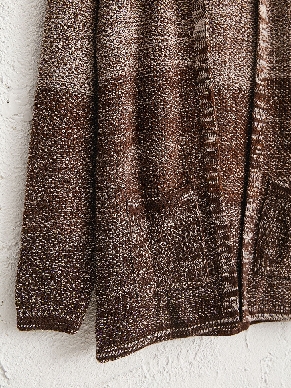 Kahverengi Kapüşonlu İnce Triko Hırka-3