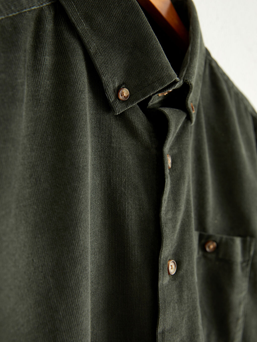 Regular Fit Long Sleeve Velvet Shirt-4