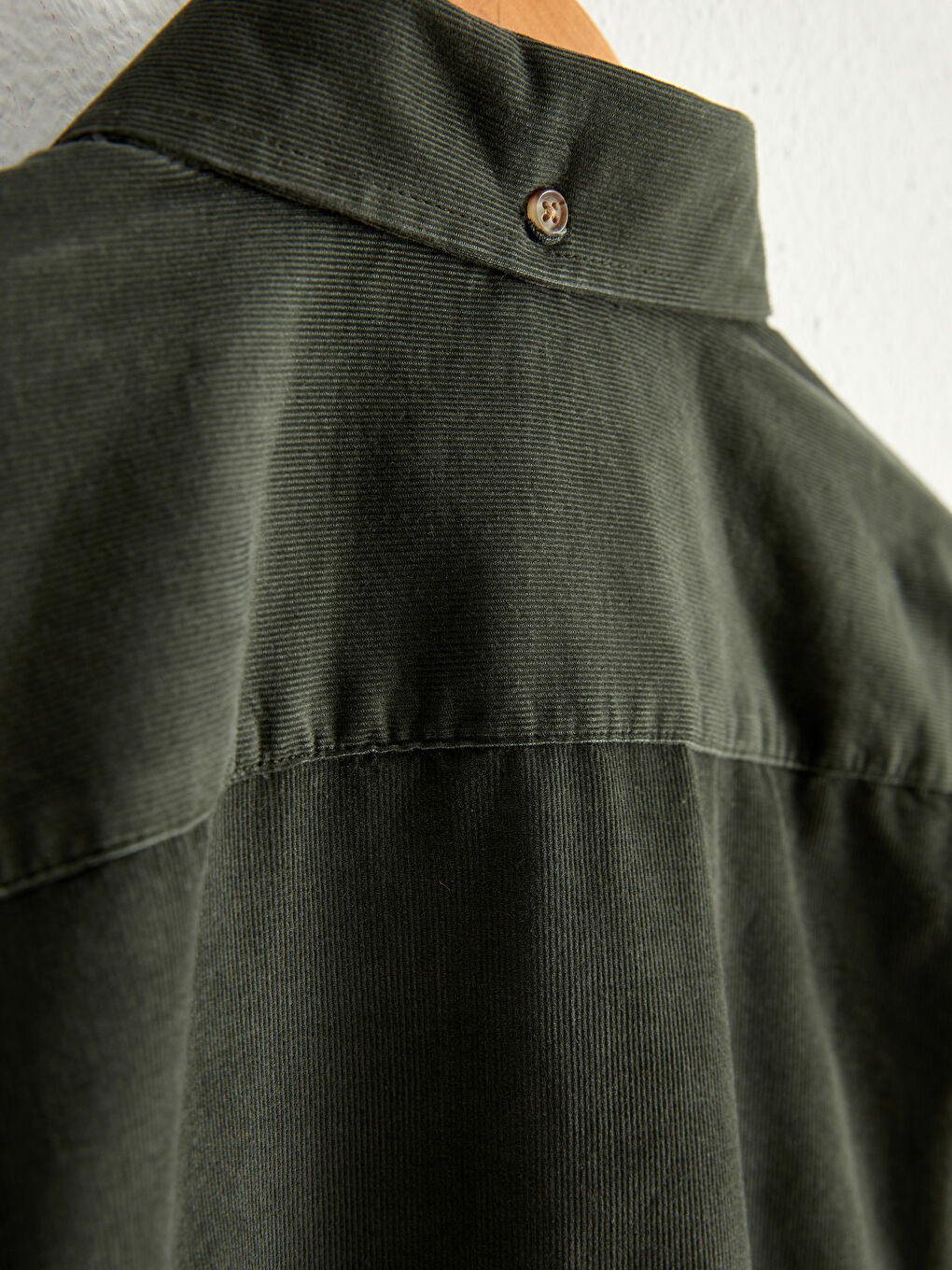 Regular Fit Long Sleeve Velvet Shirt-6