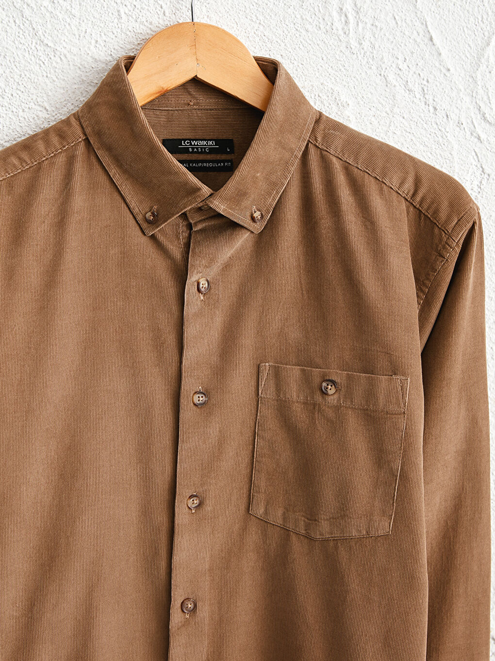 Cămașă din Catifea Regular Fit cu Mânecă Lungă-2