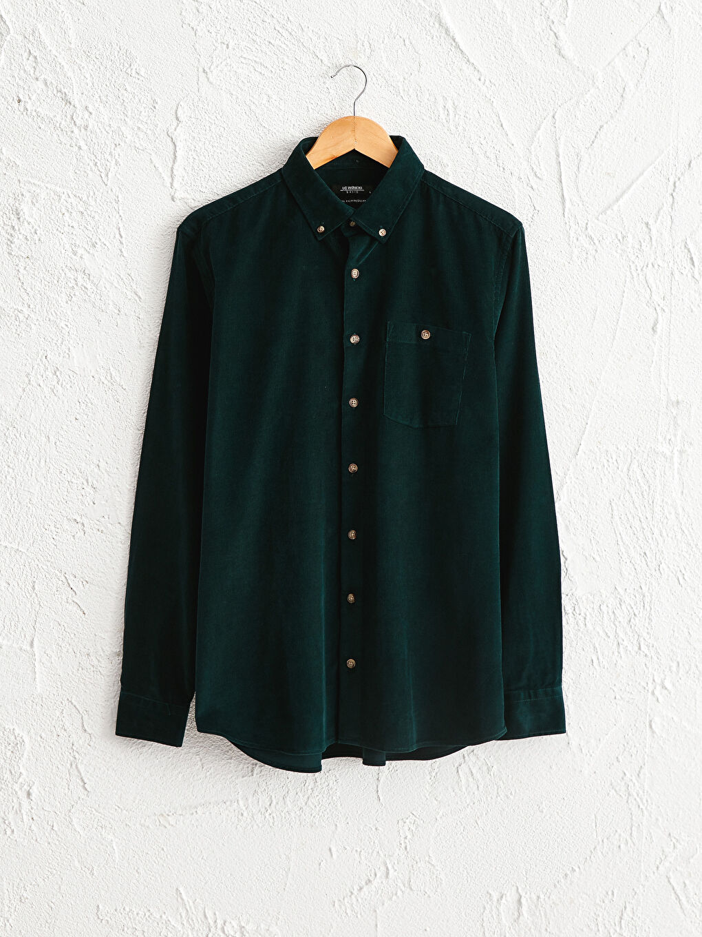 Regular Fit Long Sleeve Velvet Shirt