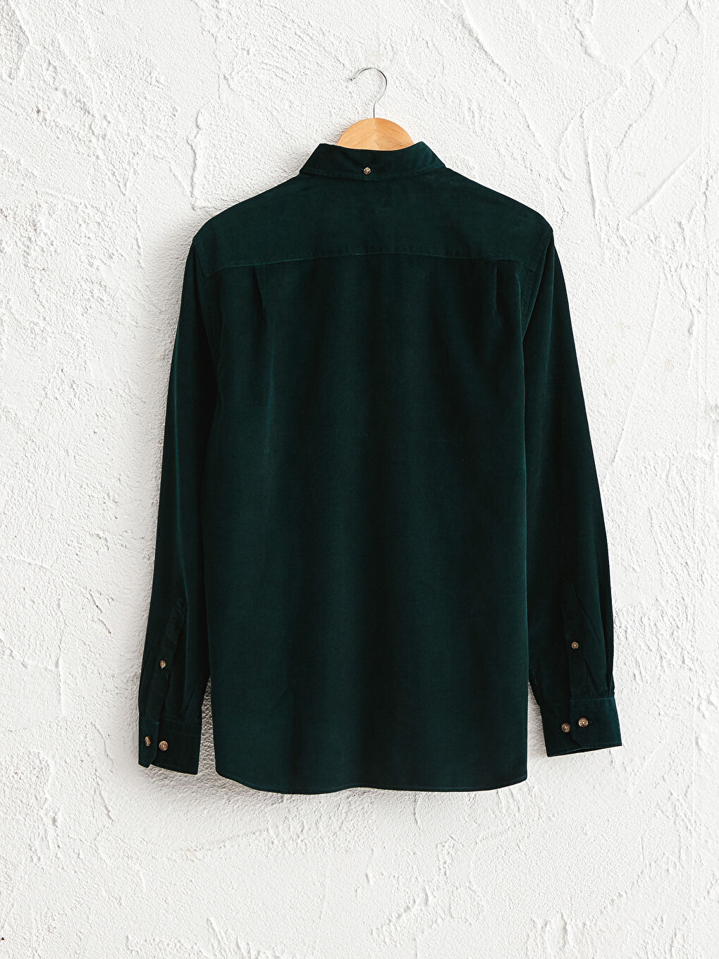 Regular Fit Long Sleeve Velvet Shirt-4