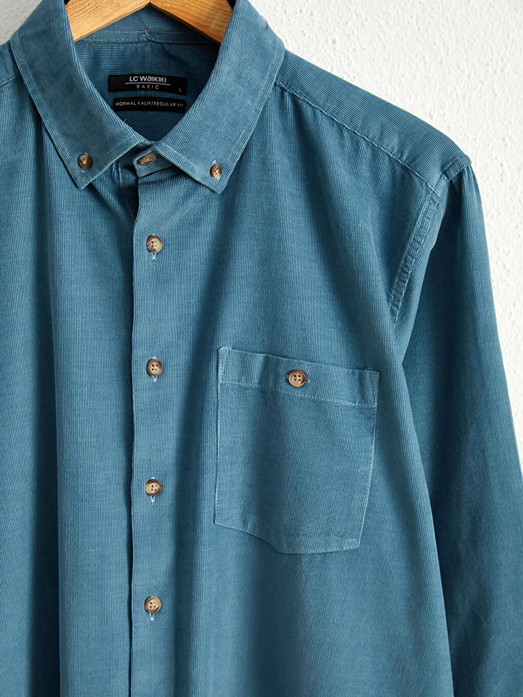 Chemise en velours à manches longues coupe régulière-4