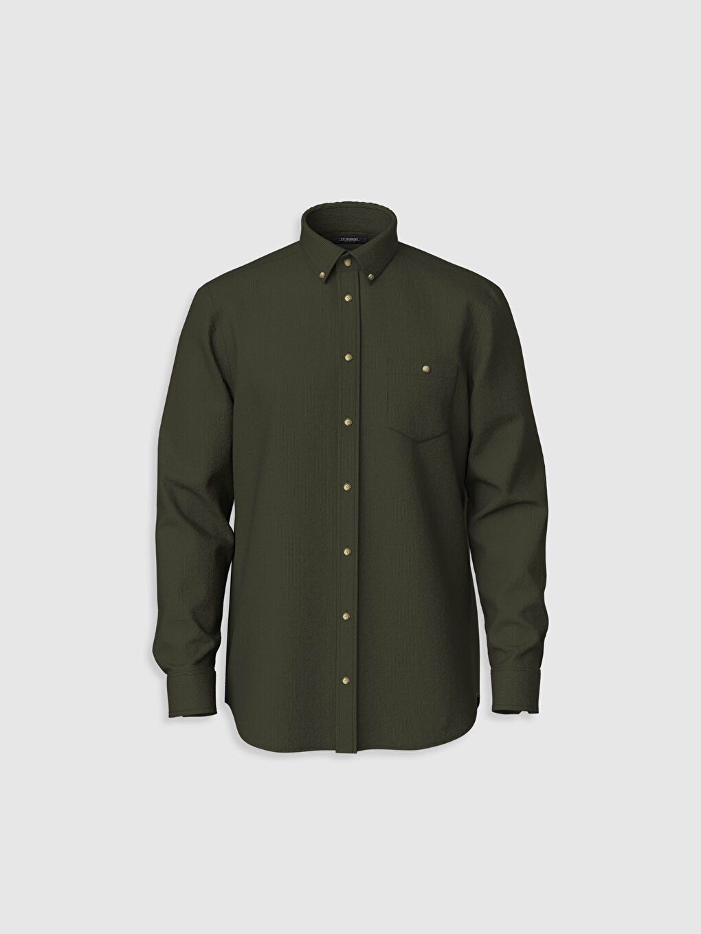 Regular Fit Long Sleeve Velvet Shirt-1