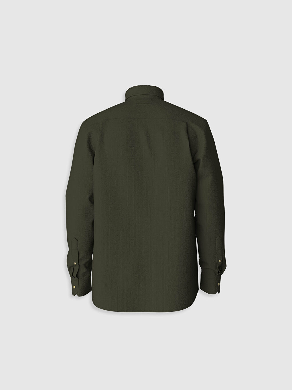 Regular Fit Long Sleeve Velvet Shirt-2