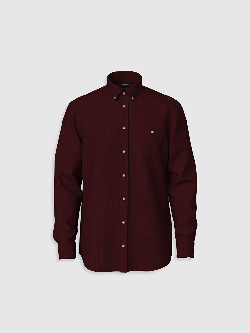 Bordo Regular Fit Uzun Kollu Kadife Gömlek-1