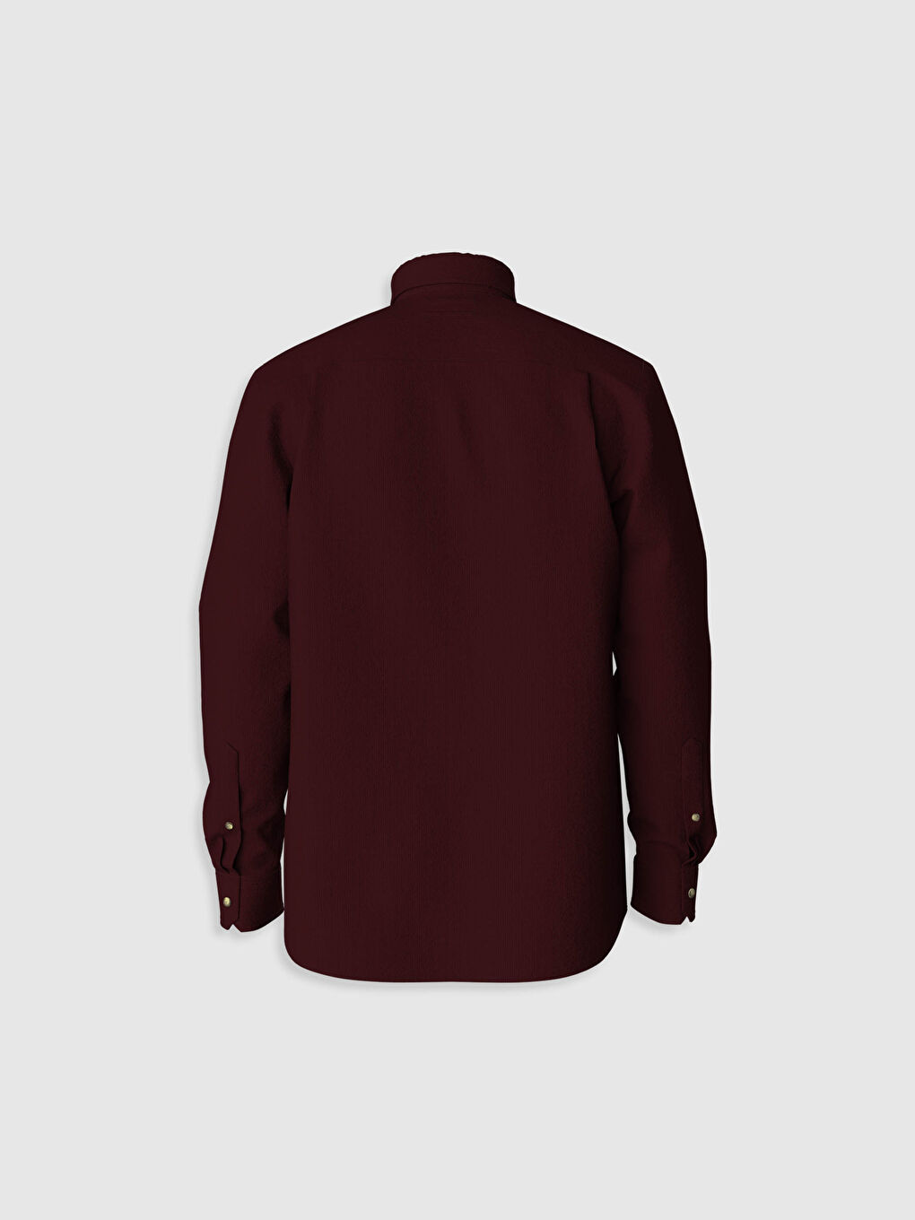 Bordo Regular Fit Uzun Kollu Kadife Gömlek-2
