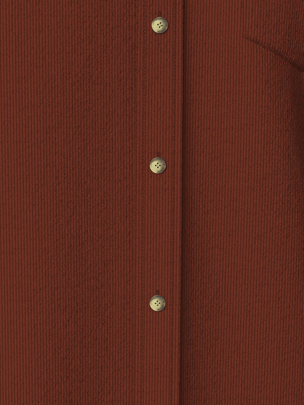 Kahverengi Regular Fit Uzun Kollu Kadife Gömlek-3