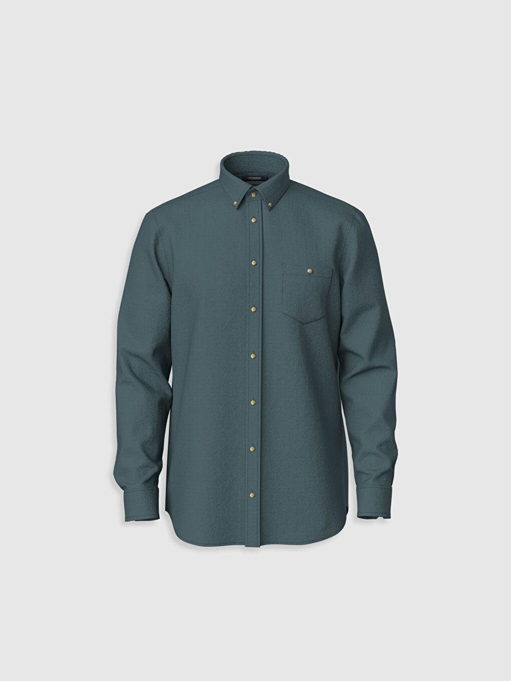 Chemise en velours à manches longues coupe régulière-1