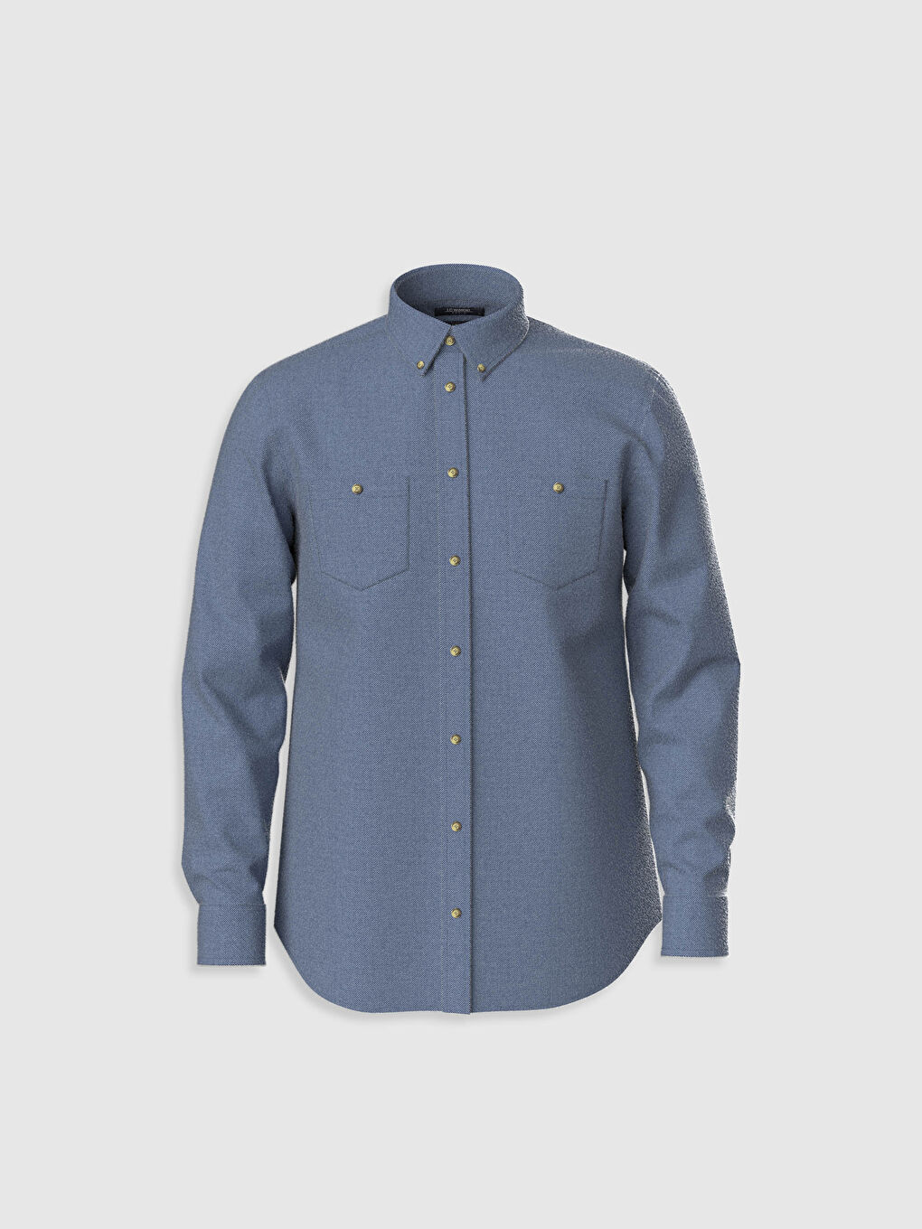 Regular Fit Long Sleeve Gabardine Shirt-1