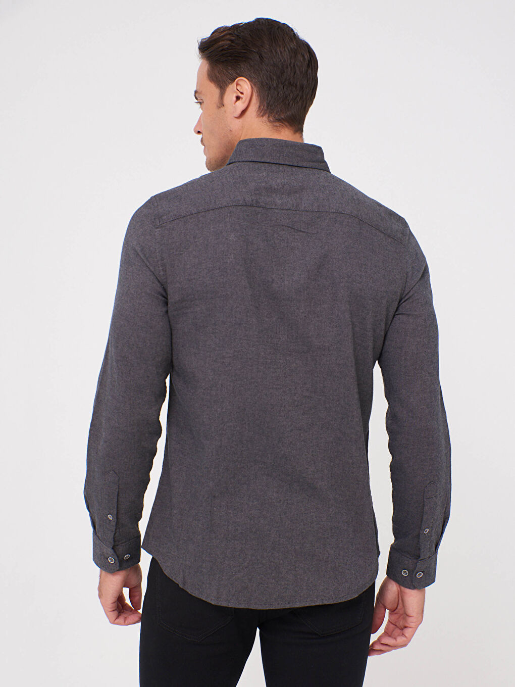 Slim Fit Long Sleeve Gabardine Shirt-3