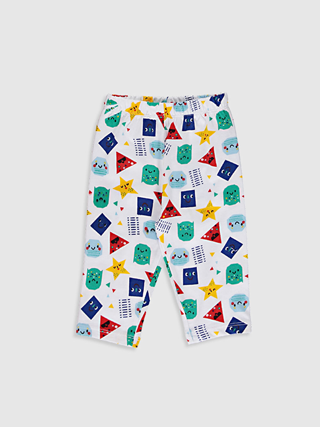 Beyaz Erkek Bebek Baskılı Pijama Takım-3