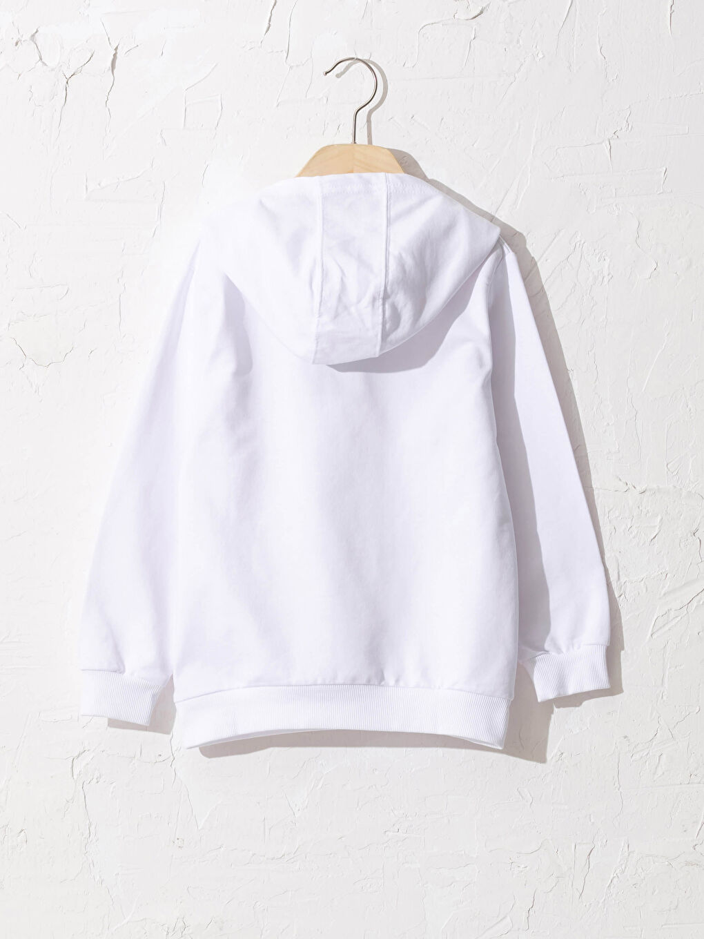 Beyaz Erkek Çocuk Kapüşonlu Sweatshirt-1