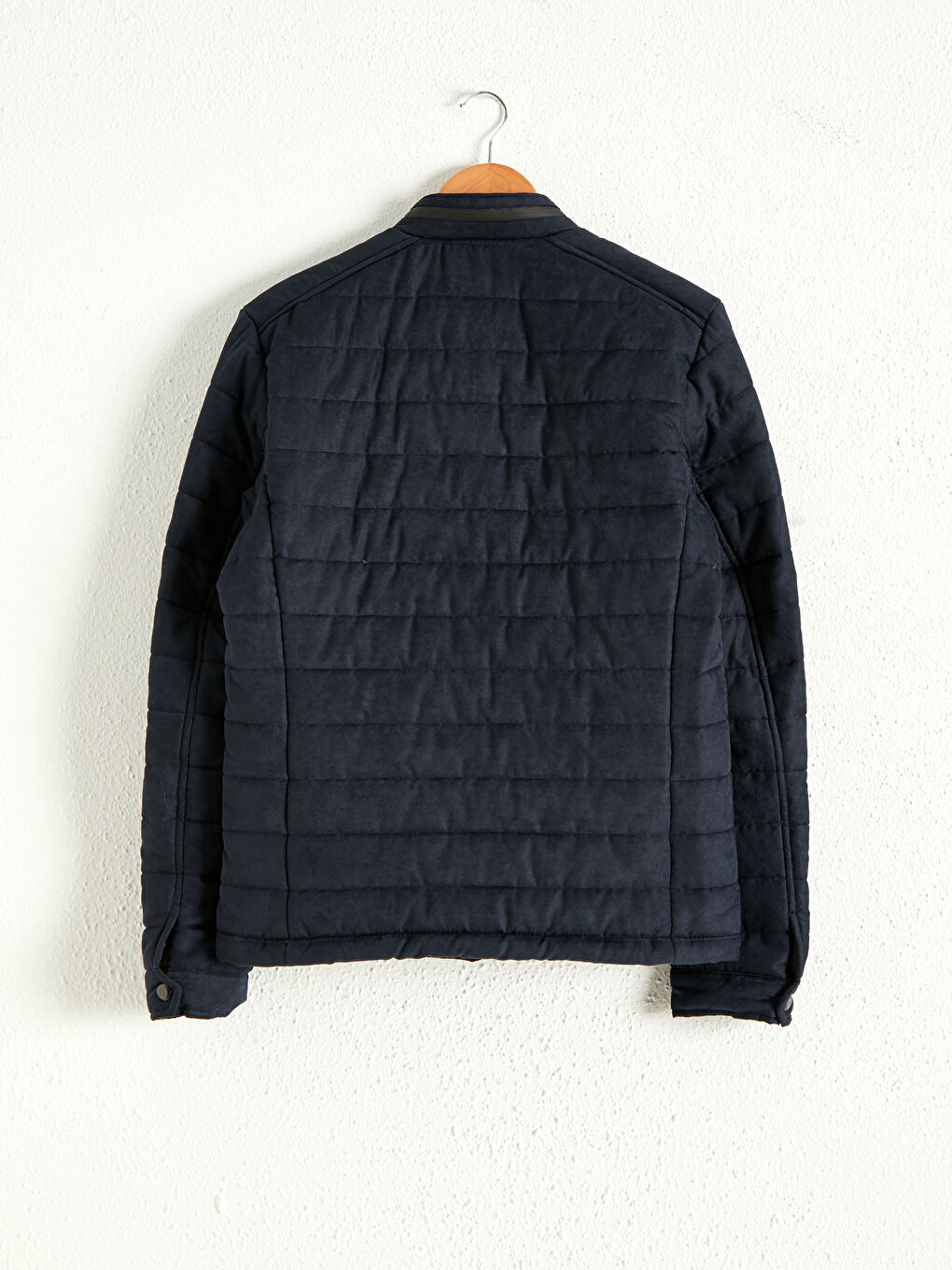 Lacivert Slim Fit Süet Erkek Mont-2