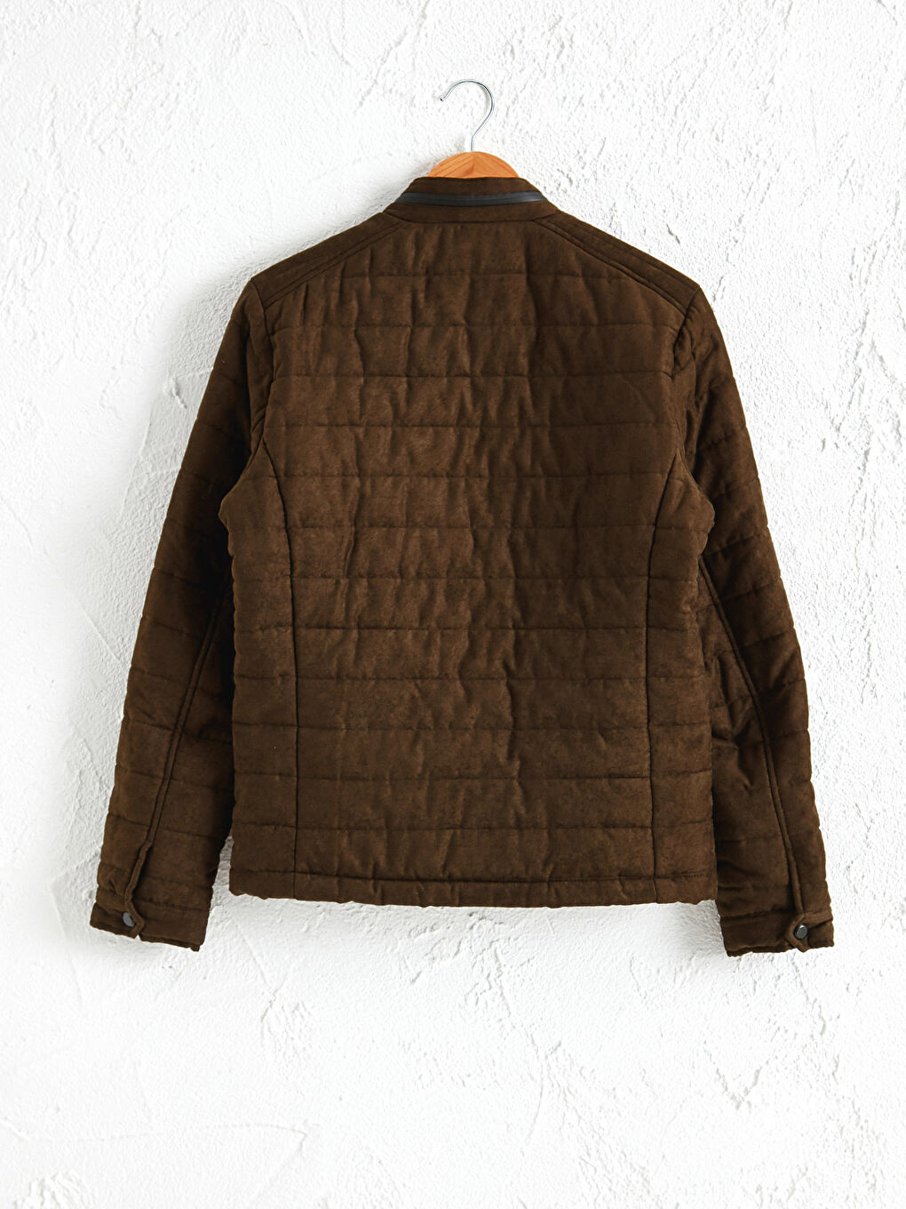 Haki Slim Fit Süet Erkek Mont-1