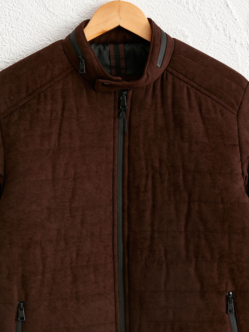 Kahverengi Slim Fit Süet Erkek Mont-2