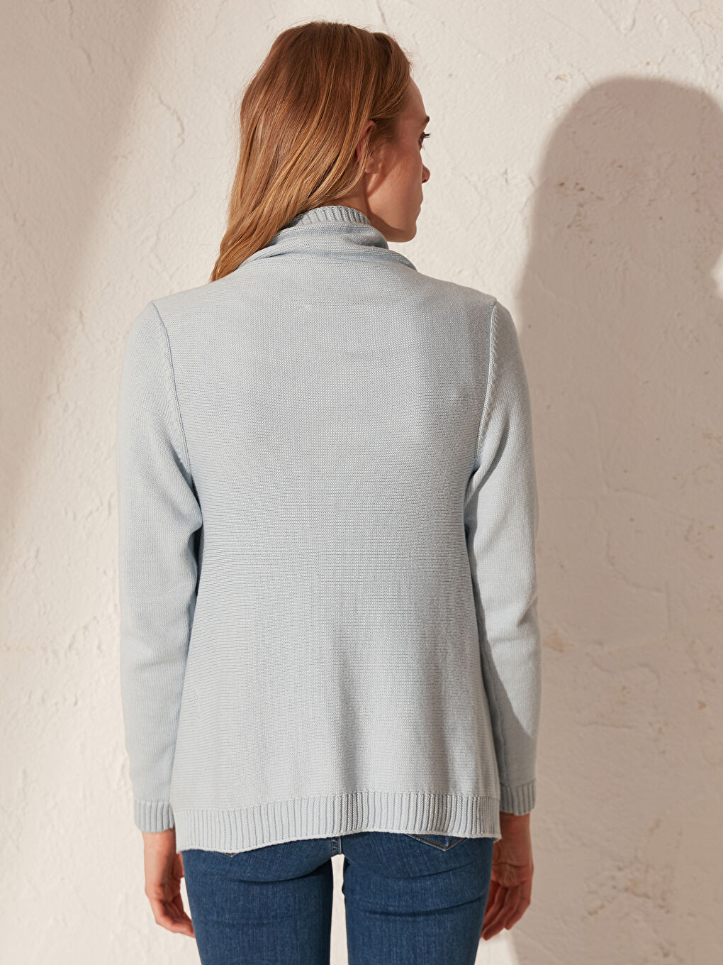 Женский кардиган стандартного кроя с длинным рукавом-2