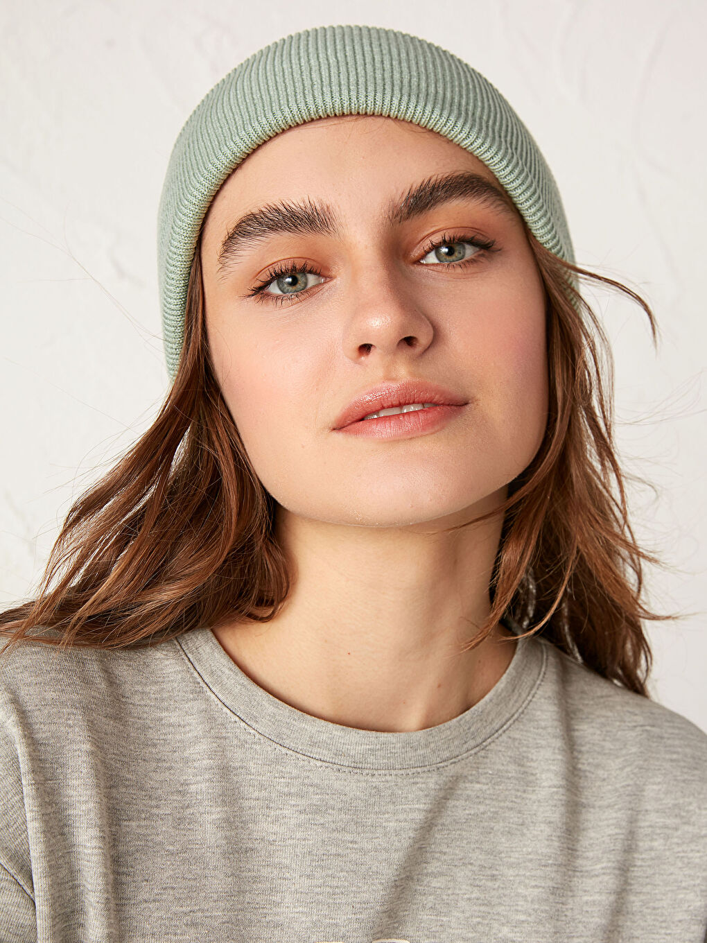 Turkuaz Kadın Triko Bere-1