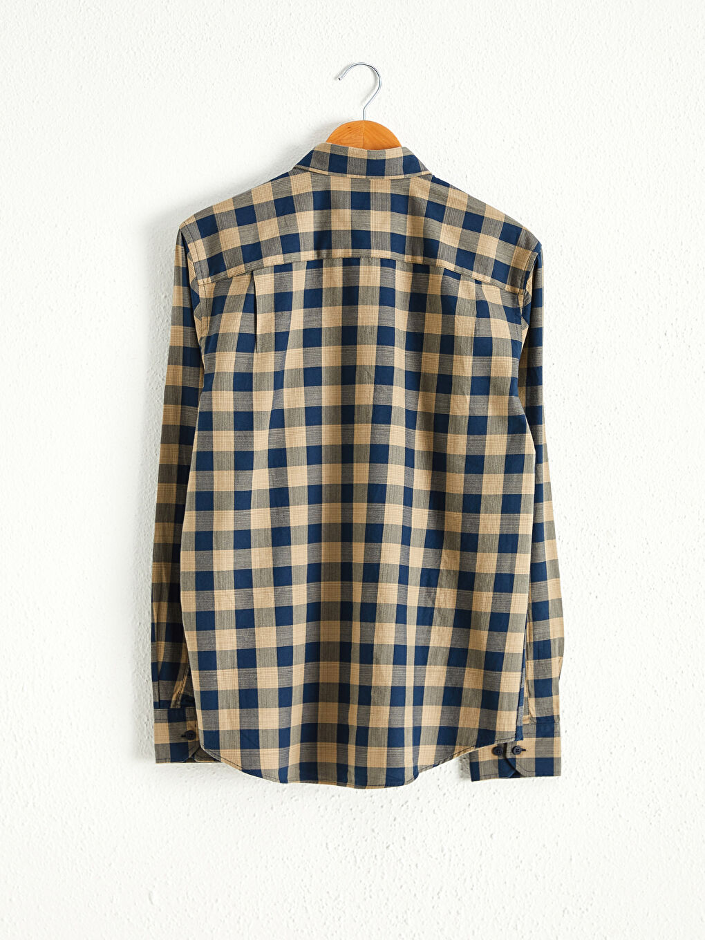 Chemise Gabardine Écossais Manches Longues Coupe Régulière-1