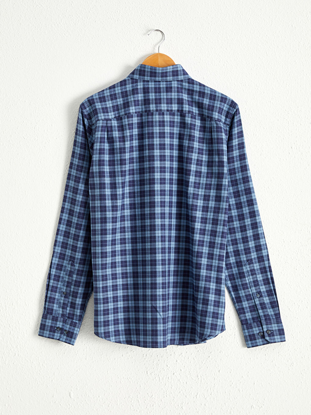 Chemise Gabardine Écossais Manches Longues Coupe Régulière-1