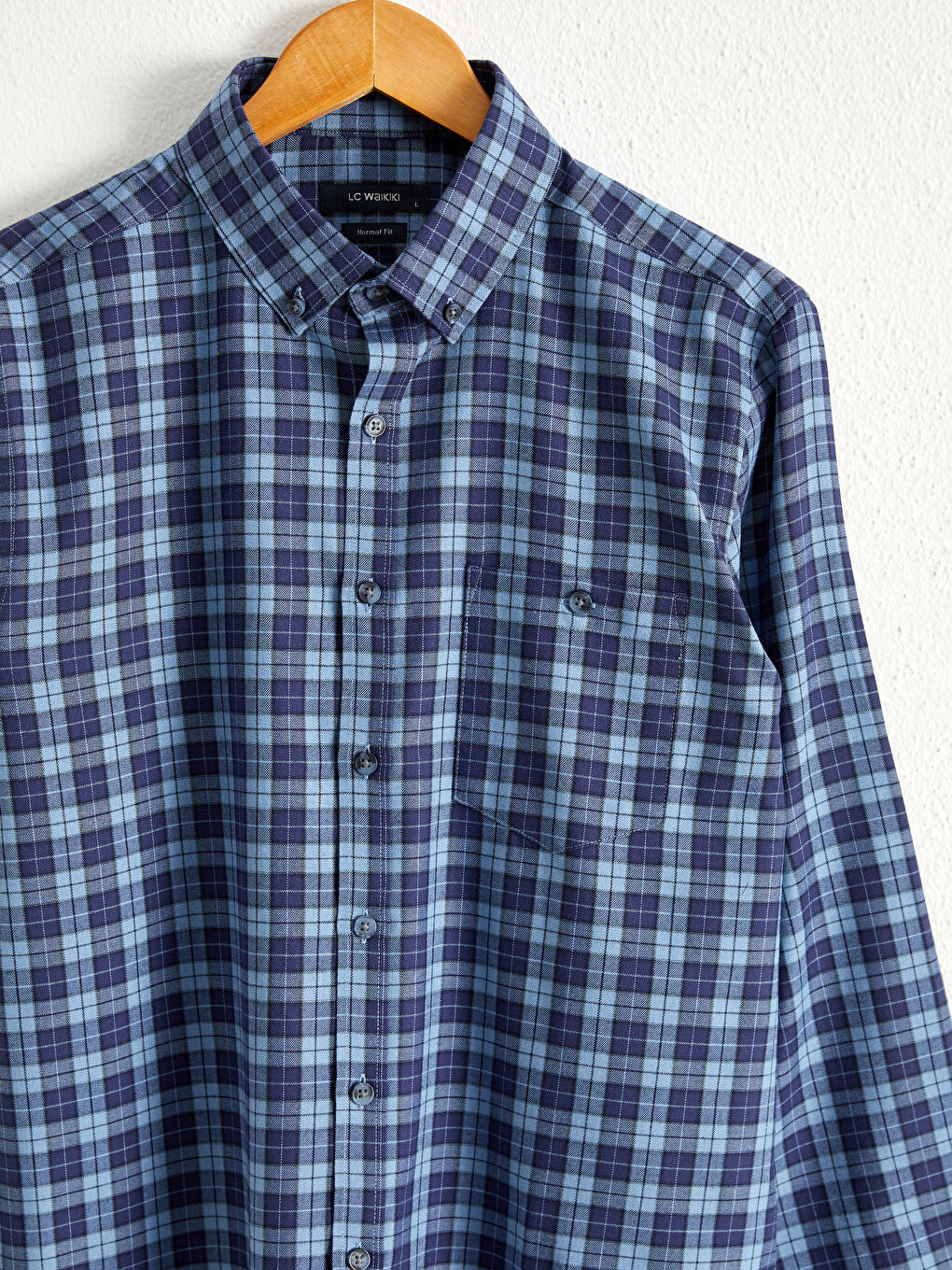 Chemise Gabardine Écossais Manches Longues Coupe Régulière-2