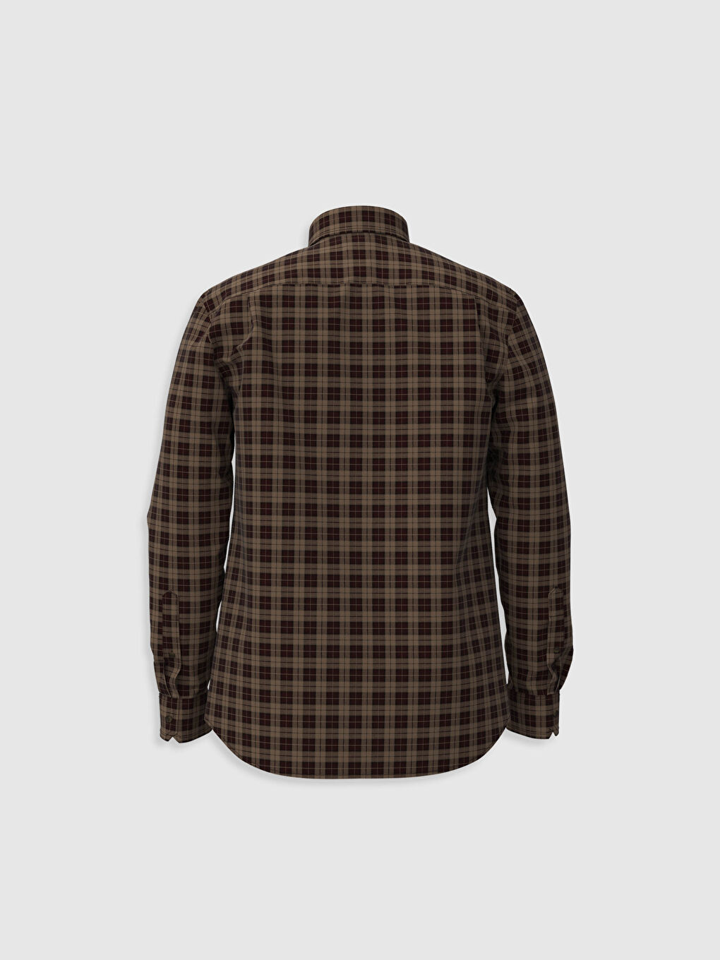 Chemise Gabardine Écossais Manches Longues Coupe Régulière-2