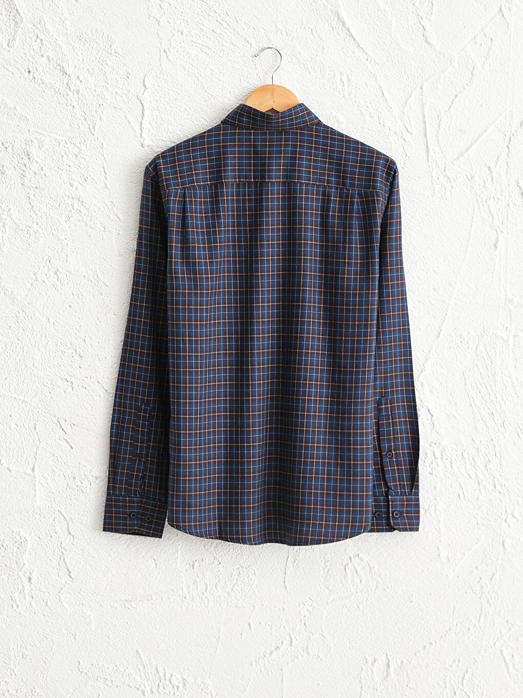 Стандартты пішім ұзын жең торлы саржа жейде-1