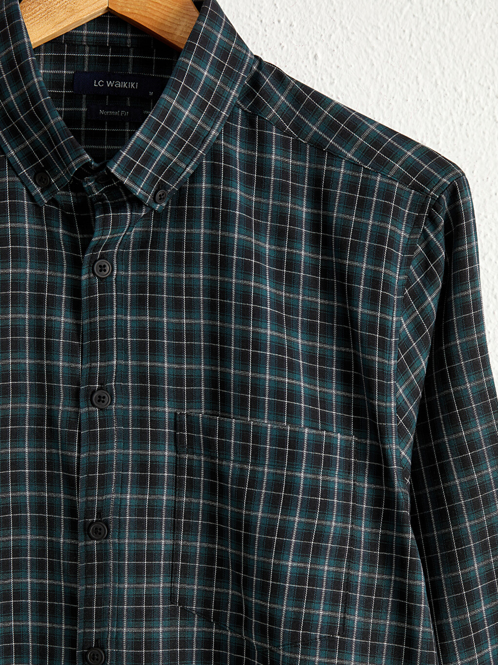 Regular Fit Long Sleeve Chequered Gabardine Shirt-3