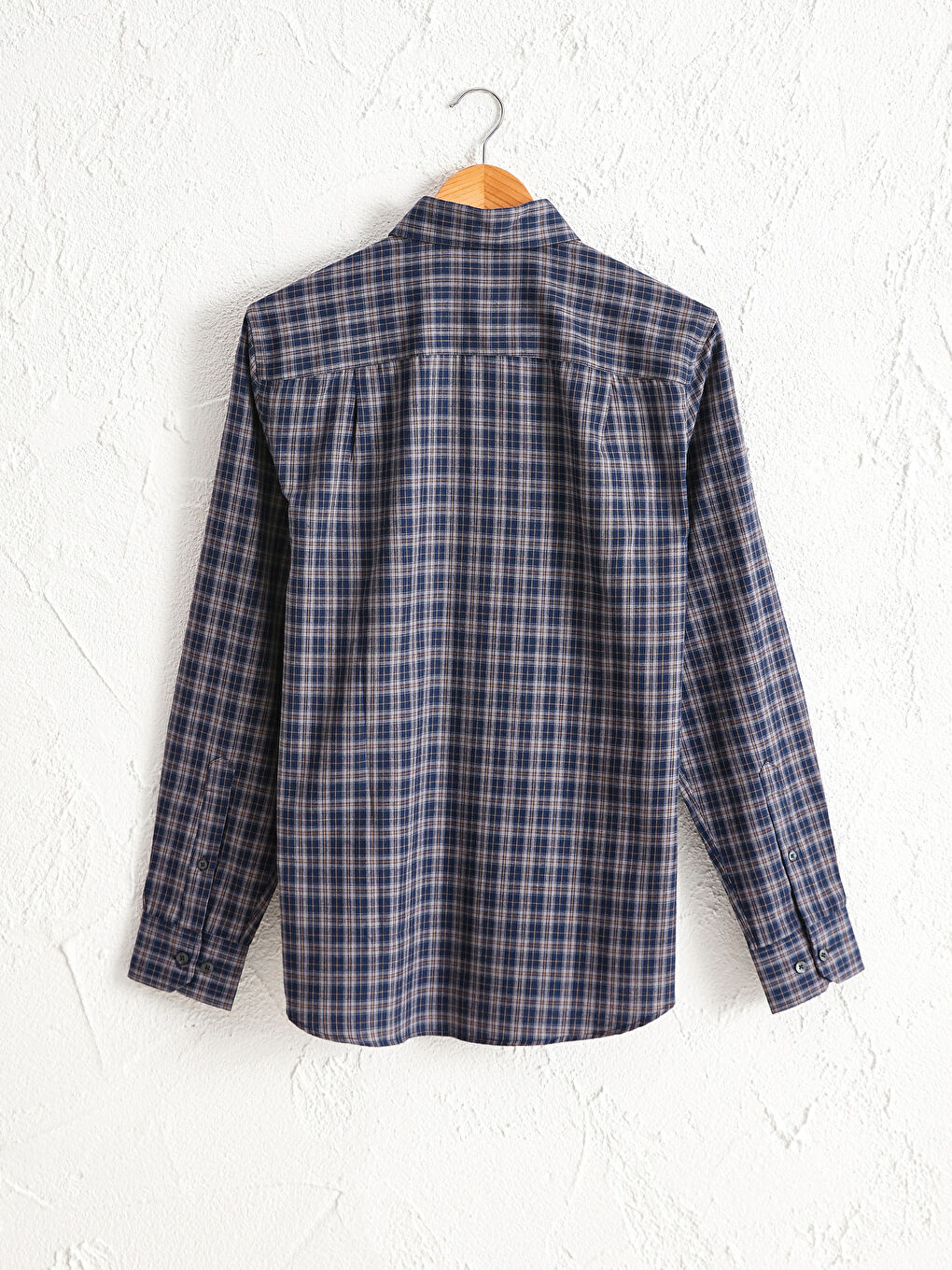 Стандартты пішім ұзын жең торлы саржа жейде-1