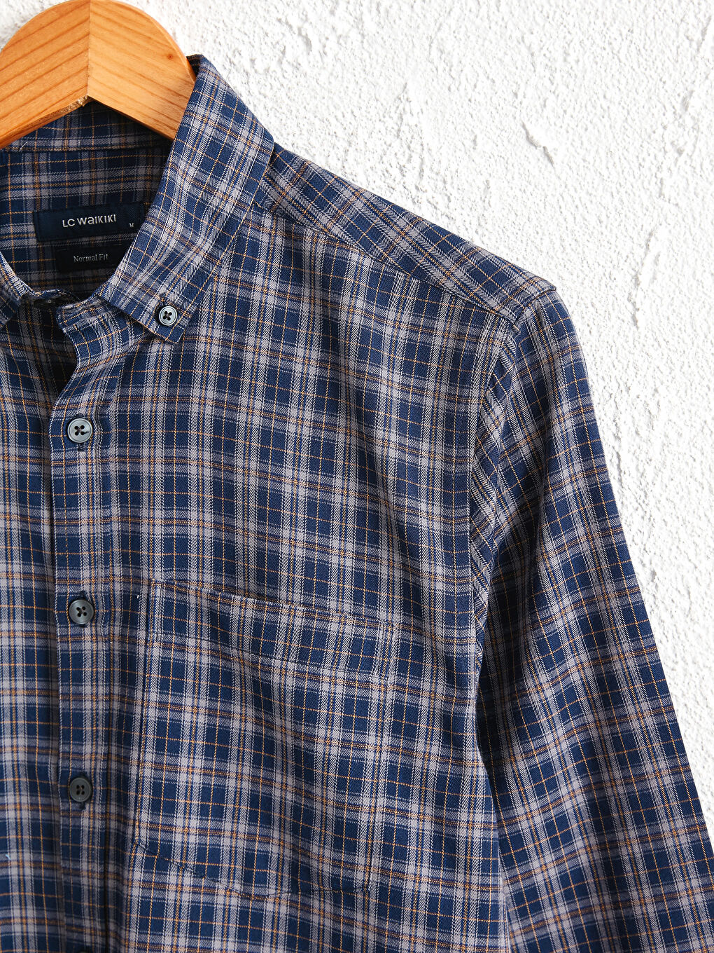 Стандартты пішім ұзын жең торлы саржа жейде-2