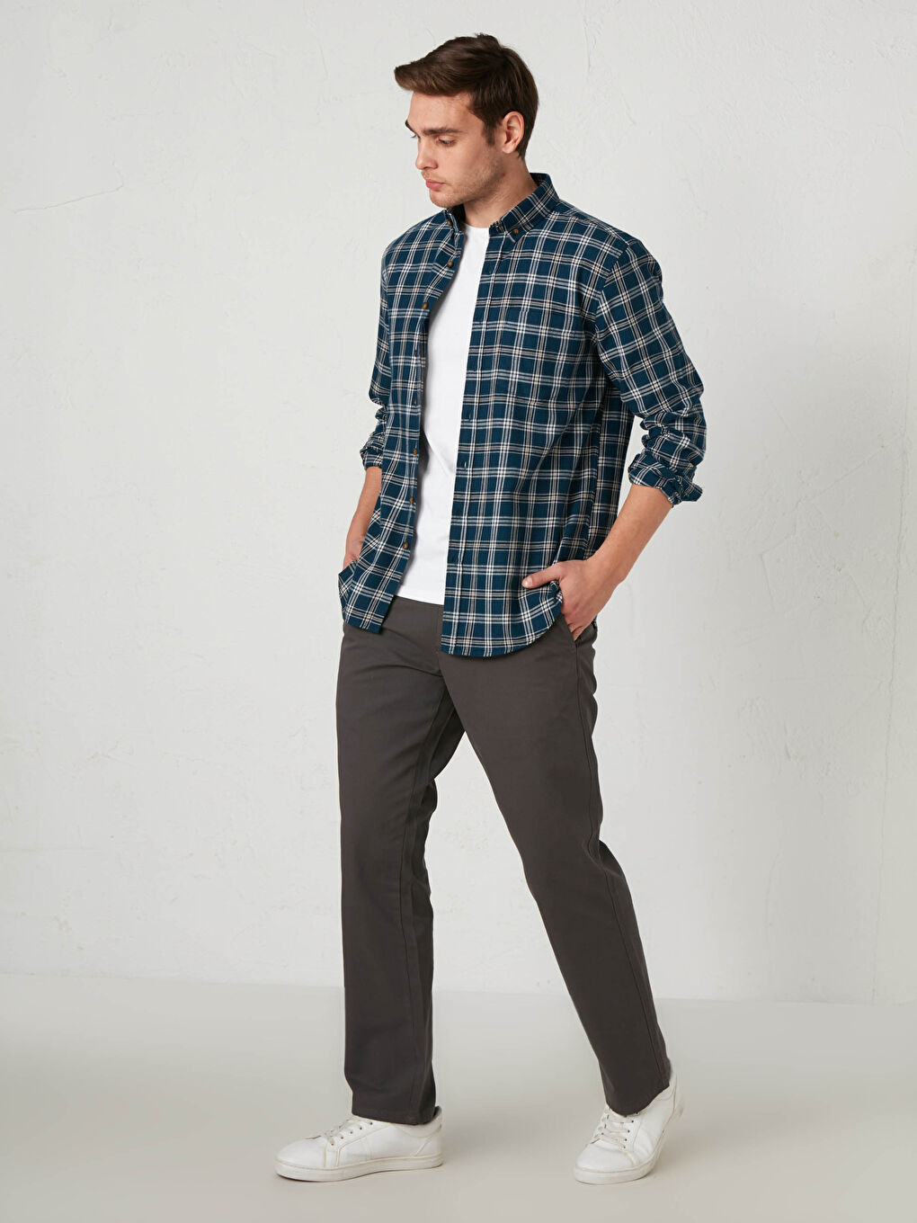 Chemise Gabardine Manches Longues Coupe Régulière-2