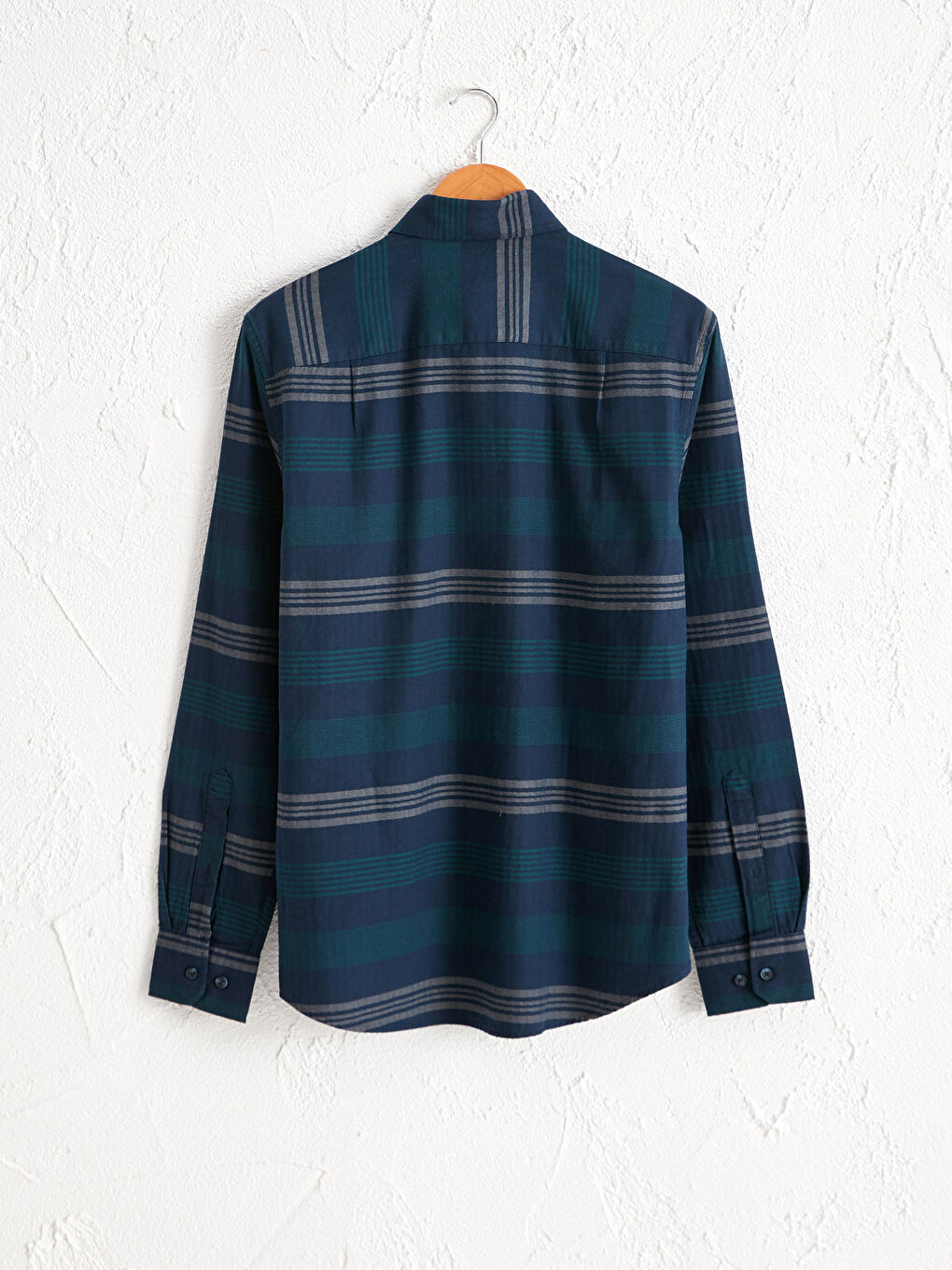 Slim Fit Long Sleeve Chequered Gabardine Shirt-1