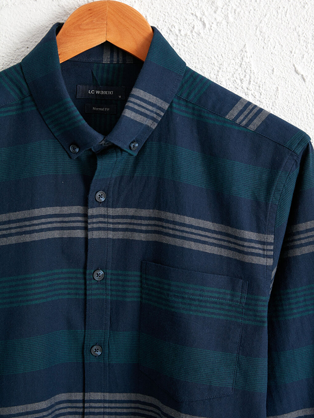 Slim Fit Long Sleeve Chequered Gabardine Shirt-2