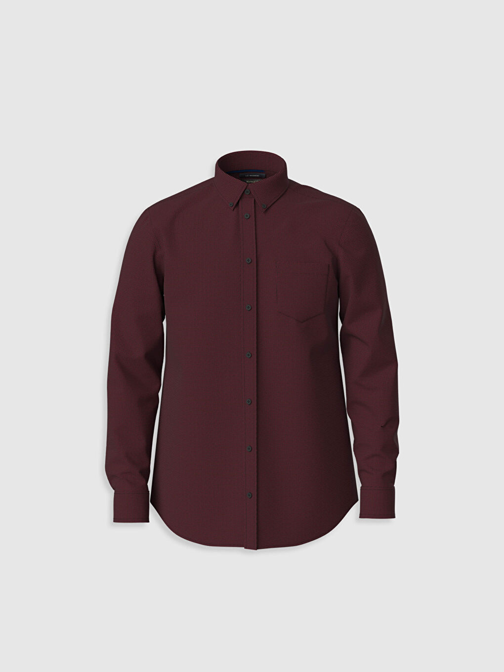 Bordo Regular Fit Uzun Kollu Gabardin Gömlek-1