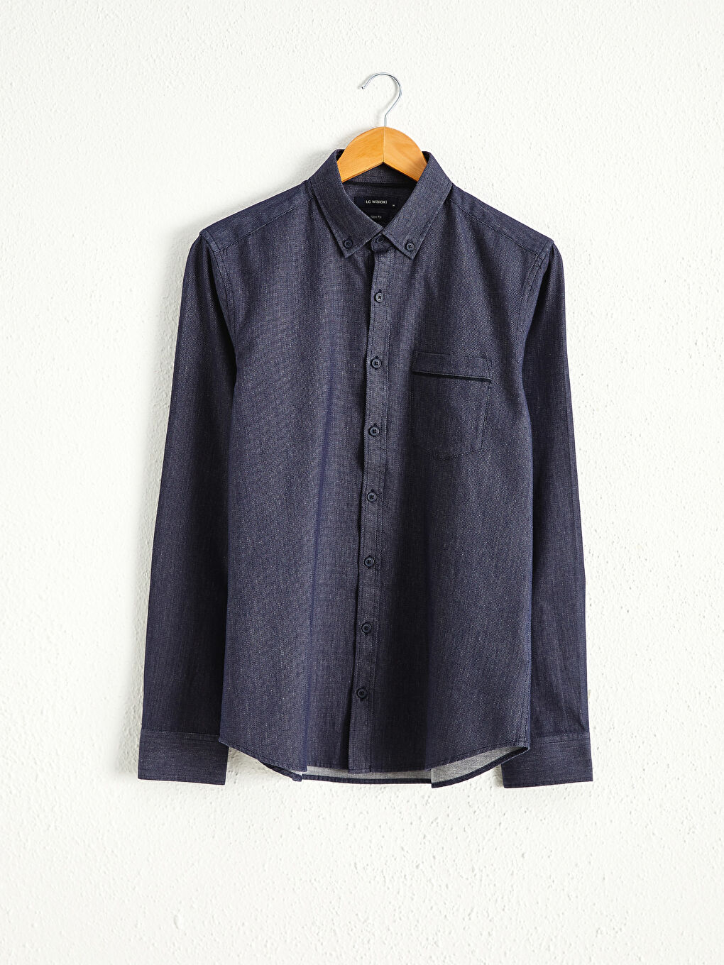 Chemise Slim Fit à Manches Longues en Popeline