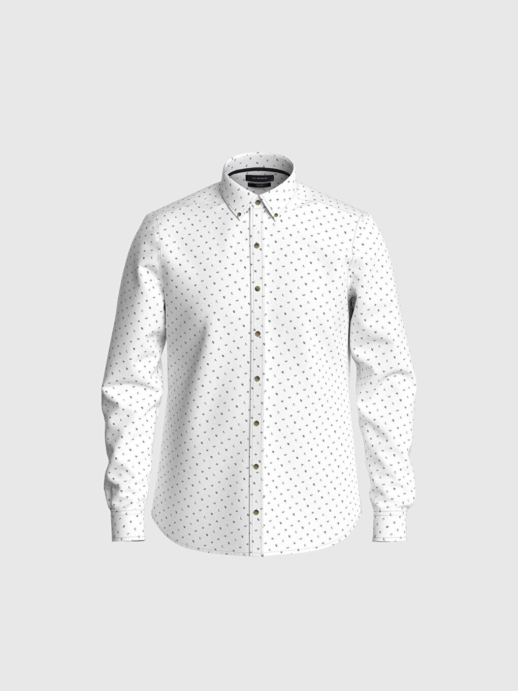 Beyaz Slim Fit Uzun Kollu Gabardin Gömlek-1