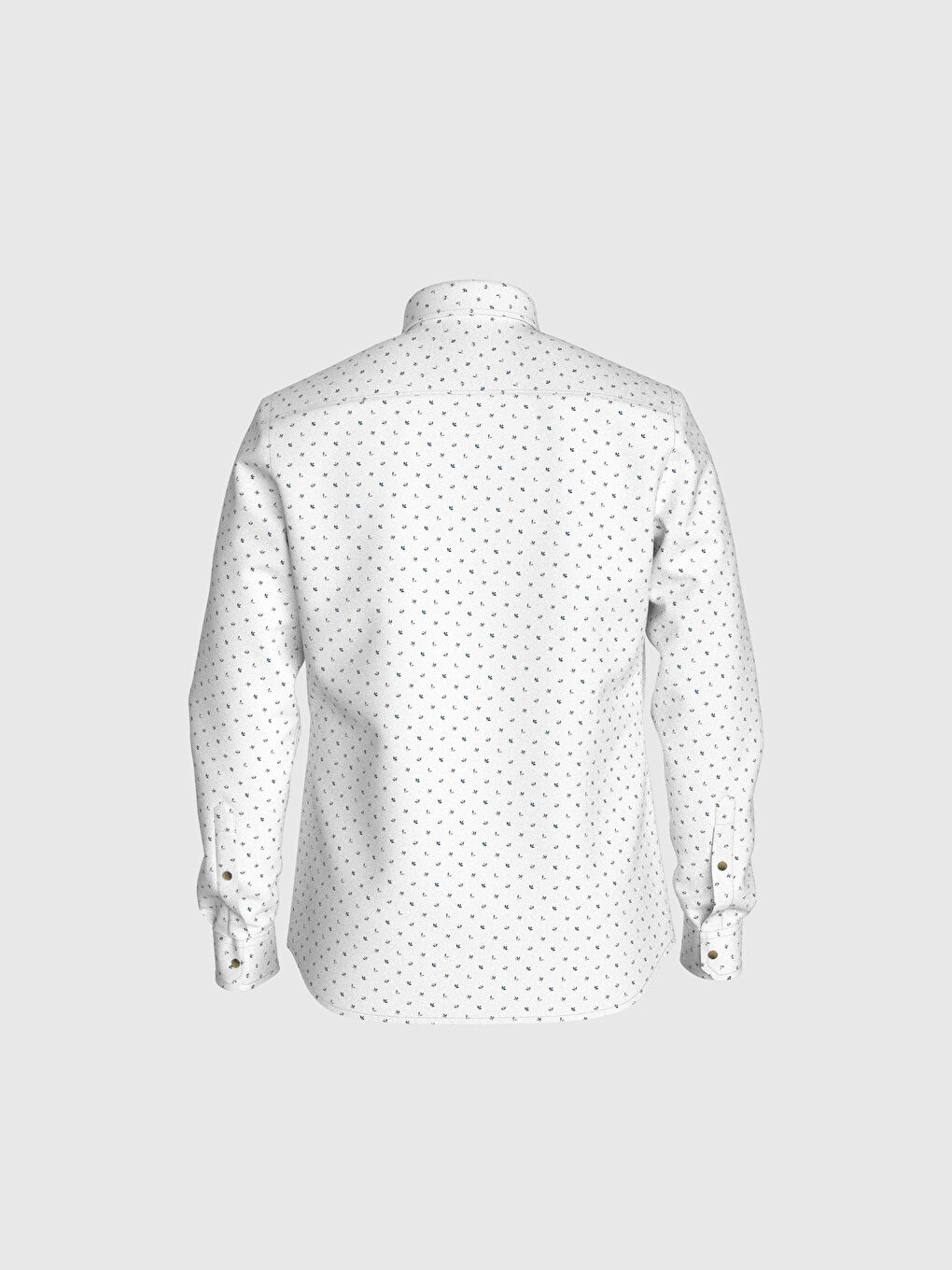 Beyaz Slim Fit Uzun Kollu Gabardin Gömlek-3