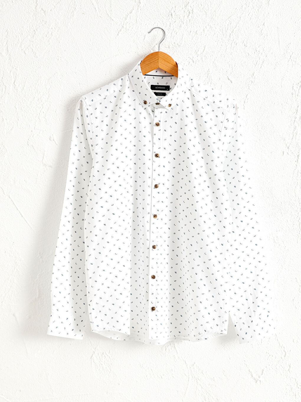 Beyaz Slim Fit Uzun Kollu Gabardin Gömlek