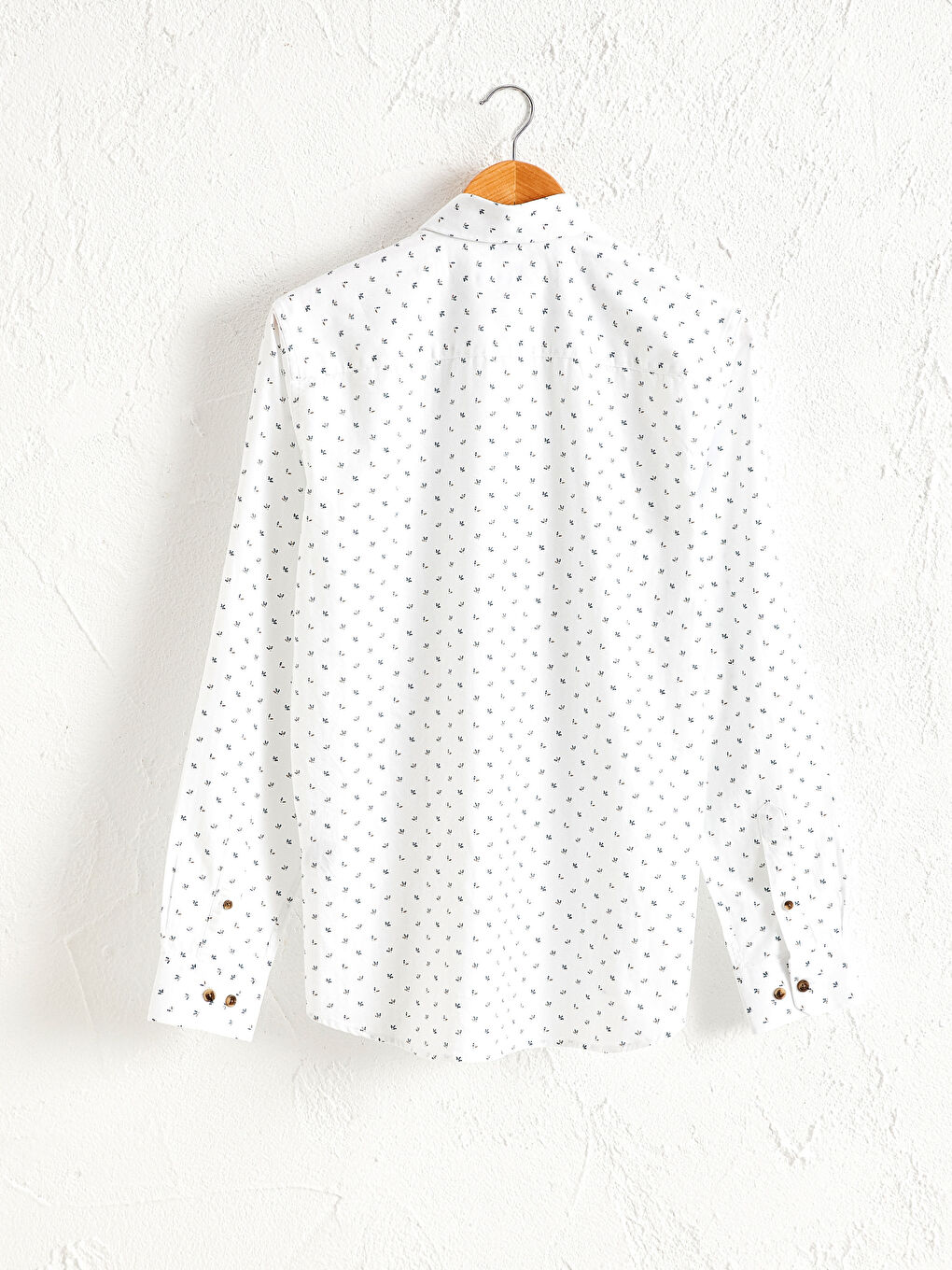 Beyaz Slim Fit Uzun Kollu Gabardin Gömlek-4