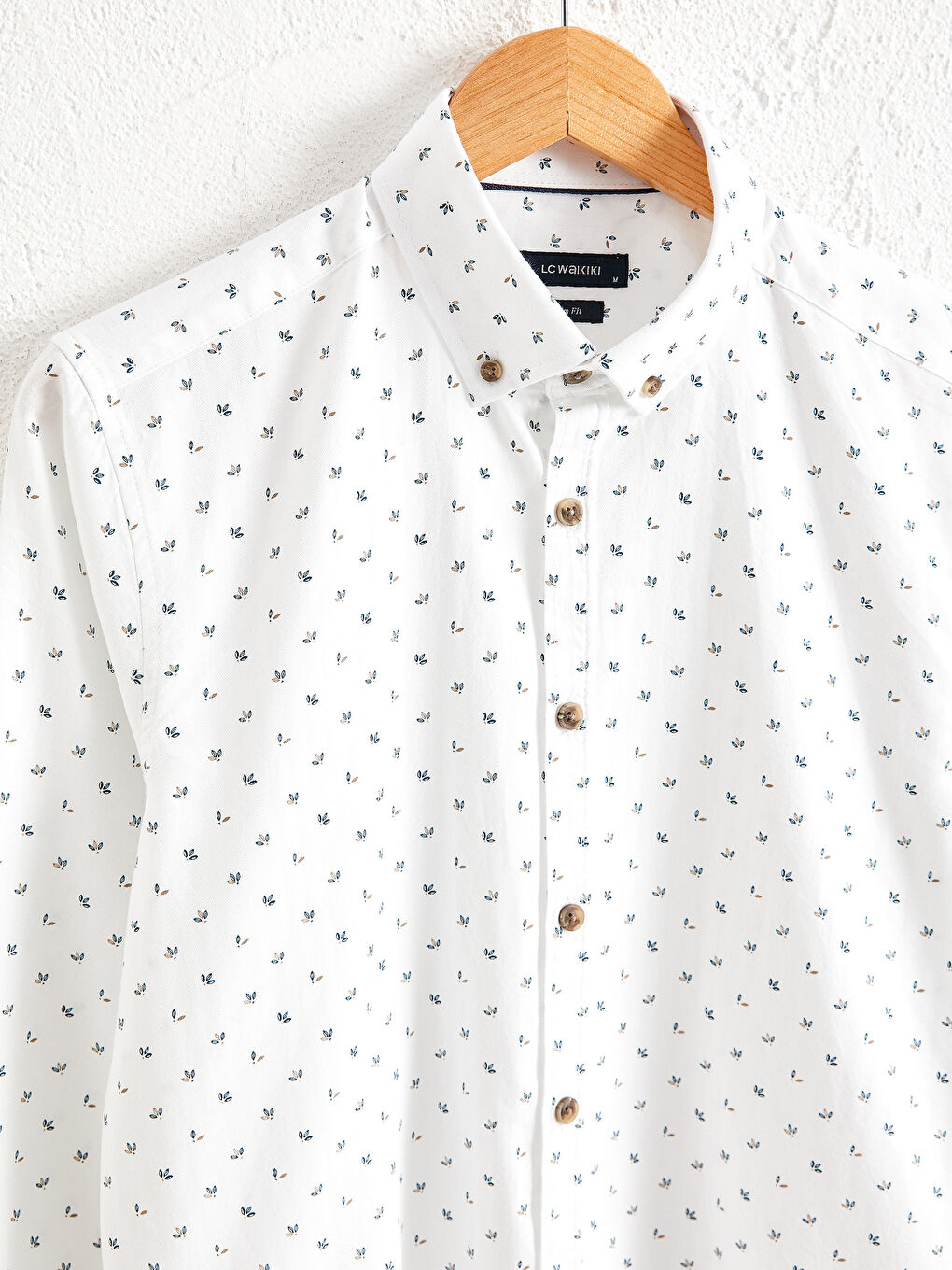 Beyaz Slim Fit Uzun Kollu Gabardin Gömlek-5