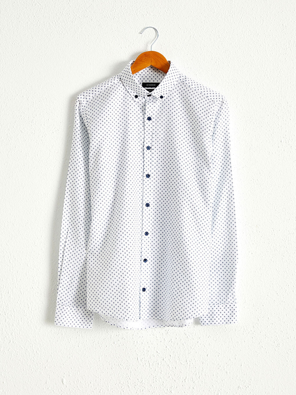 Chemise Slim Fit à Manches Longues en Popeline