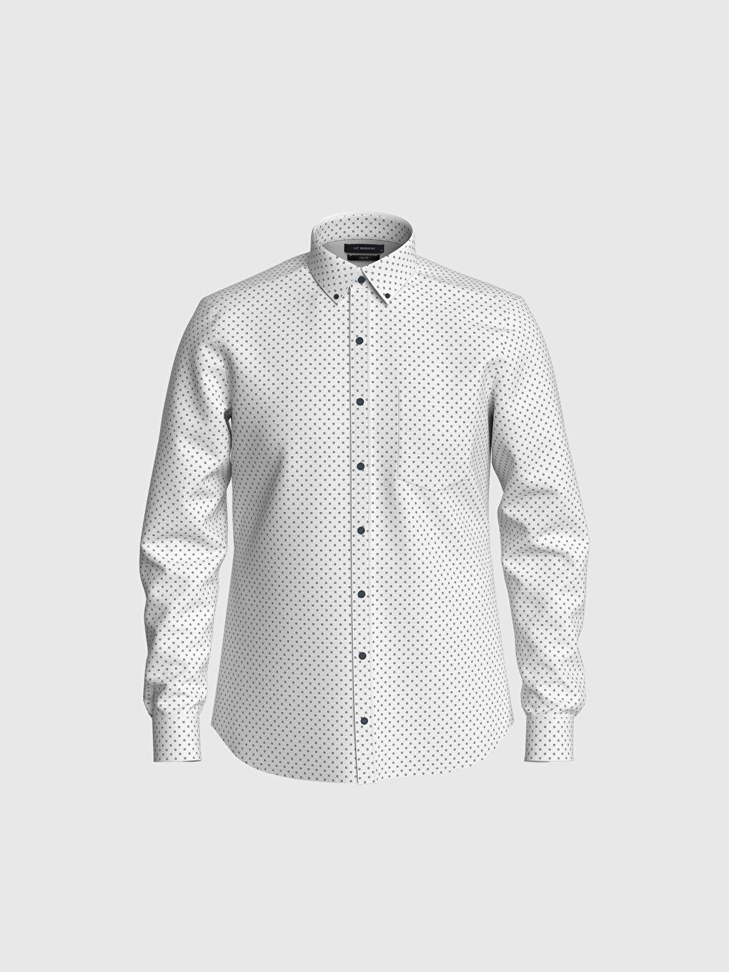 Chemise Slim Fit à Manches Longues en Popeline-1