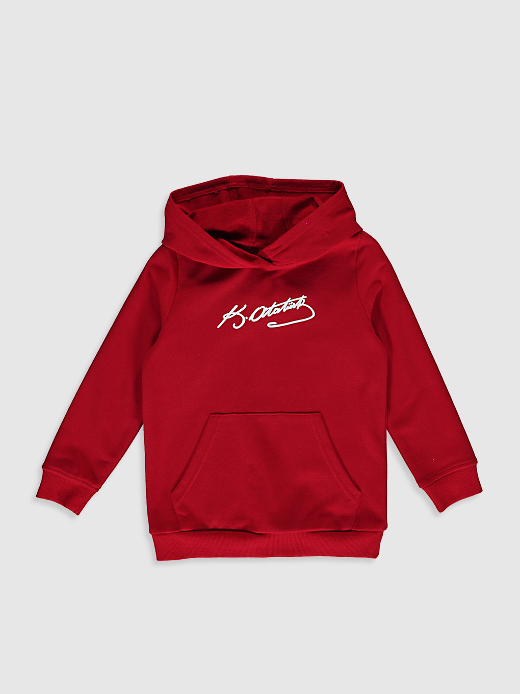 Kırmızı Kız Çocuk Atatürk İmzalı Sweatshirt